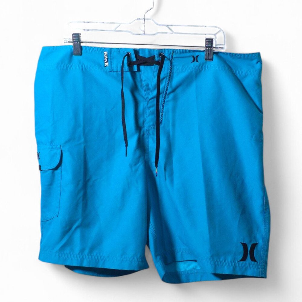 Hurley Blue Board Shorts Mens 36 Surf Swim Beach Trunks Quick Dry